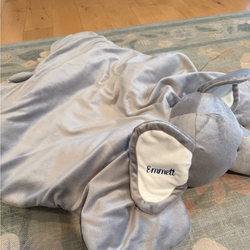 Embroidered Jumbo Plush Elephant Play Mat - Grey Emmett